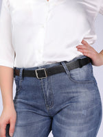 Plus Size Black Square Buckle Belt