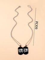 Stainless Steel 2pcs Couple Graphic Geometric Necklace