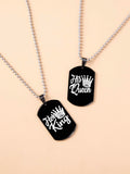 Stainless Steel 2pcs Couple Graphic Geometric Necklace