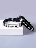 Stainless Steel 2pcs Couples Letter Decor Bracelet