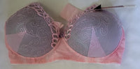 Padded Wire-Free Bra - A Cup - Pink Purple Lace