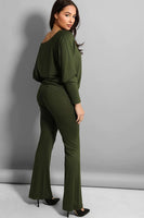Batwing Top And Flared Trousers Lounge Set
