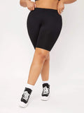 Black Plus Size Biker Shorts