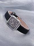 Black Square Pointer Quartz Watch & Bracelet