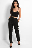 Classic Tailored Cigarette Trousers - Black