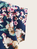 Floral Print Batwing Sleeve Top