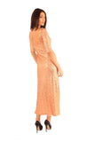 Sequin Maxi Dress With Split Thigh - Rose Gold