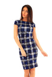 Mindy Maxi Blue Checkered Dress