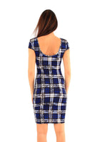 Mindy Maxi Blue Checkered Dress