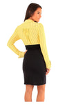 Black-Yellow Luana Collared Dress