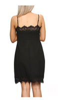 Black Lace Trim Sleeveless Dress