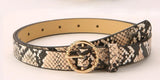 Snakeskin Pattern Metal Buckle Belt