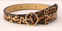 Leopard Pattern Metal Buckle Belt