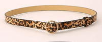 Leopard Pattern Metal Buckle Belt