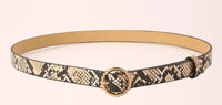 Snakeskin Pattern Metal Buckle Belt