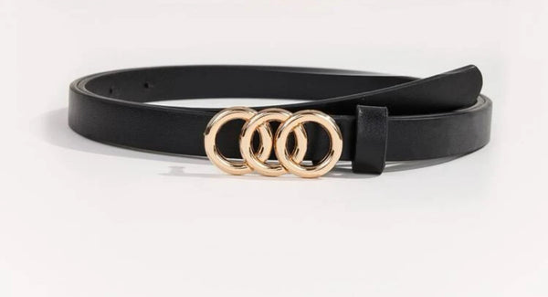 Black Triple Ring Belt
