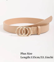 Khaki Plus Size Round Buckle Belt