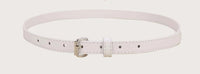 White Metal Buckle Skinny Belt