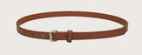 Brown Metal Buckle Skinny Belt