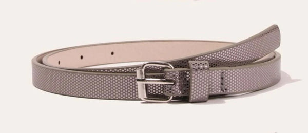 Silver Shimmer Metal Buckle Belt