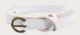 White Twist Metal Buckle Belt