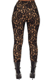 Lace Eyelet Detail Skinny Trousers