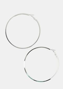 Large Hoop Earrings - Silver