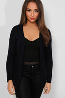 Navy Flat Knit Open Front Cardigan