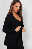 Navy Flat Knit Open Front Cardigan