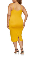 Plus Size Solid Midi Cami Dress