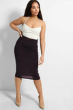 Purple Shimmer Lurex Midi Skirt