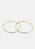 Rhinestone-Studded Hoop Earrings - Gold