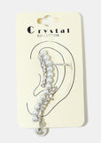 Rhinestone & Pearl Cuff Earring - Silver