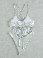 Silver Fringe Bikini Swimsuit