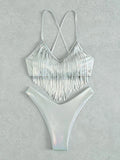 Silver Fringe Bikini Swimsuit