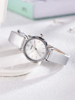 Silver Round Pointer Quartz Watch & Bracelet