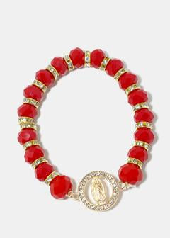 Red Virgin Mary Bead Bracelet