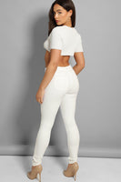 White Skinny Fit Mid-Rise Jeans