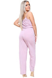 Dust Pink Tie Waist Jumpsuit